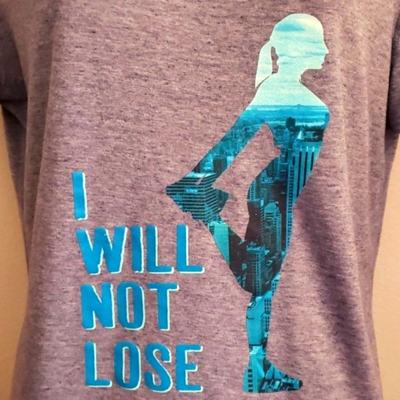 Danskin Large Semi-fitted "I Will Not Lose" TShirt - Picture 2 of 6